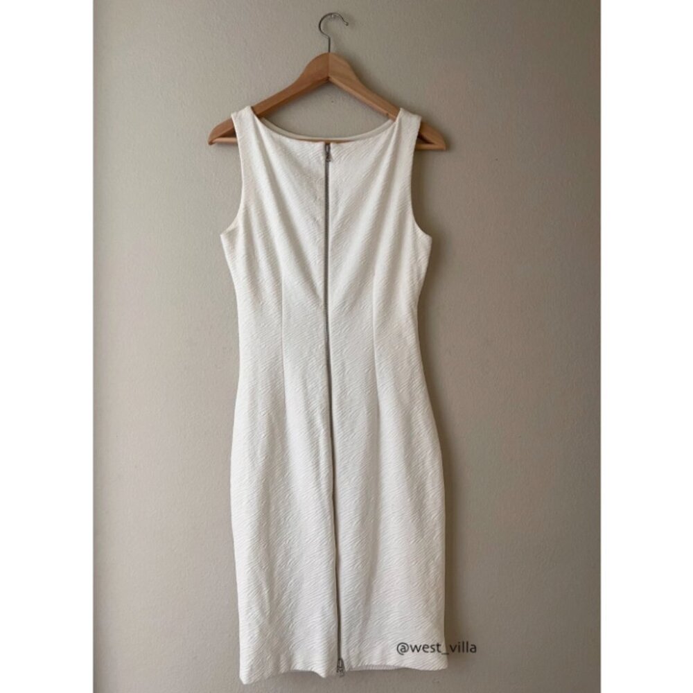 Cache Draped Bodycon Textured Midi Dress White Wo… - image 2